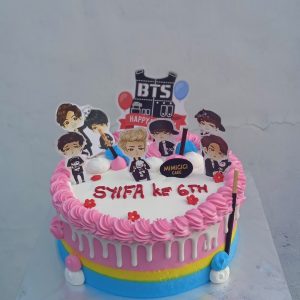 Kue Ulang Tahun Custom Cake Tema BTS