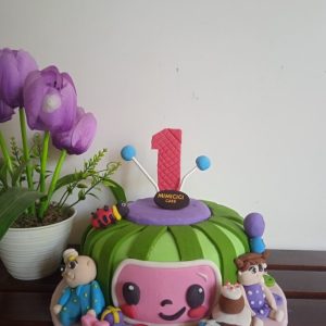 Kue Ulang Tahun Custom Fondant Tema Cocomelon