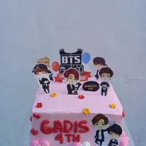 Kue Ulang Tahun Custom Cake Kotak Tema BTS