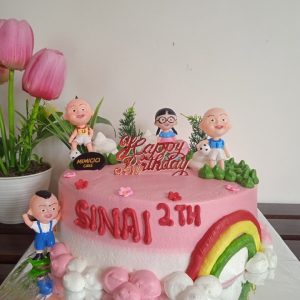 Kue Ulang Tahun Custom Cake kotak Tema Upin Ipin