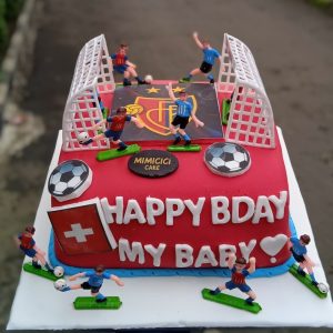 Kue Ulang Tahun Custom Cake Kotak Tema Sepak Bola