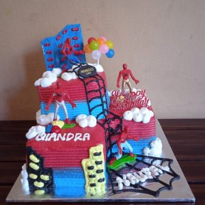 Kue Ulang Tahun Custom Cake Kotak Tema Spiderman