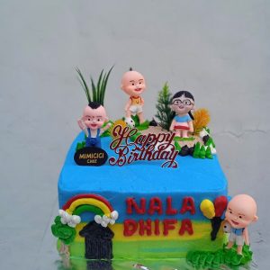 Kue Ulang Tahun Custom Cake Kotak Tema Upin Ipin