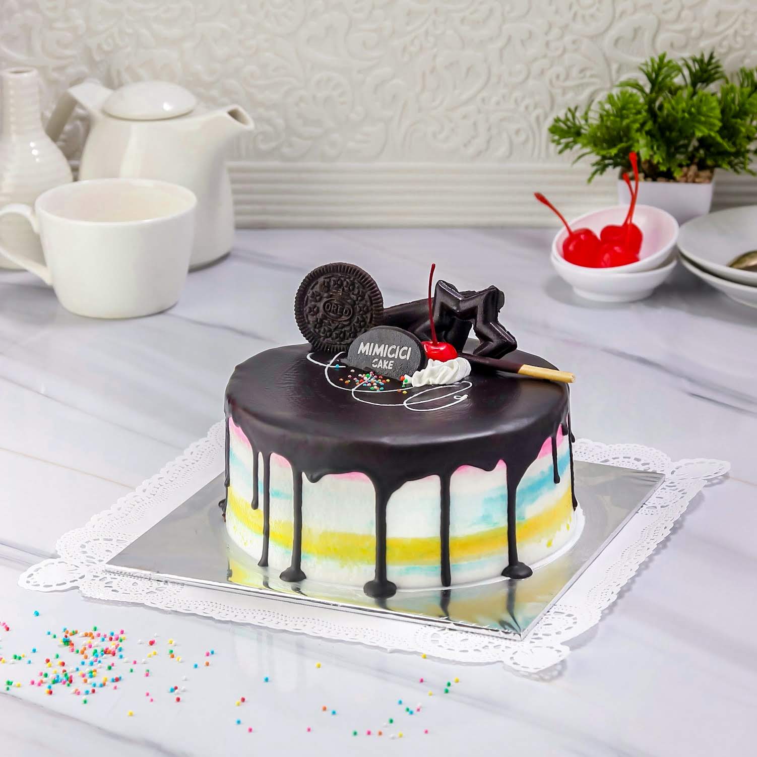 Kue Ulang Tahun Cream Rainbow Cake Mimicici Cake - Image 4