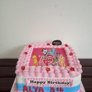 Kue Ulang Tahun Edible Kotak Tema Little Pony