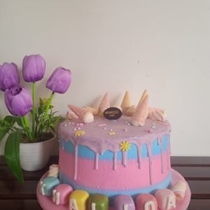 Kue Ulang Tahun Custom Cake Tema Pinky Corn