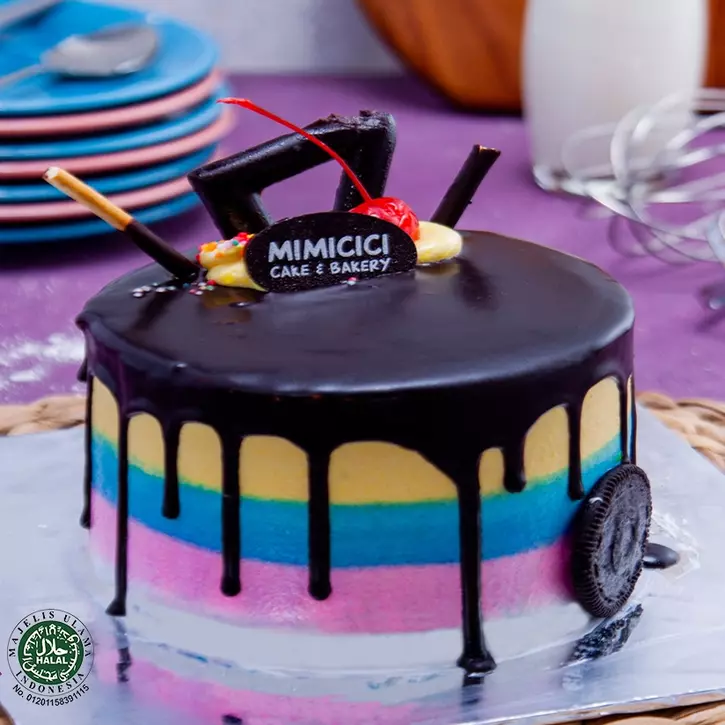 Kue Ulang Tahun Cream Rainbow Cake Mimicici Cake - Image 2