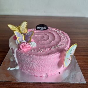 Kue Ulang Tahun Butterfly Pink Cake Ukuran 16 cm