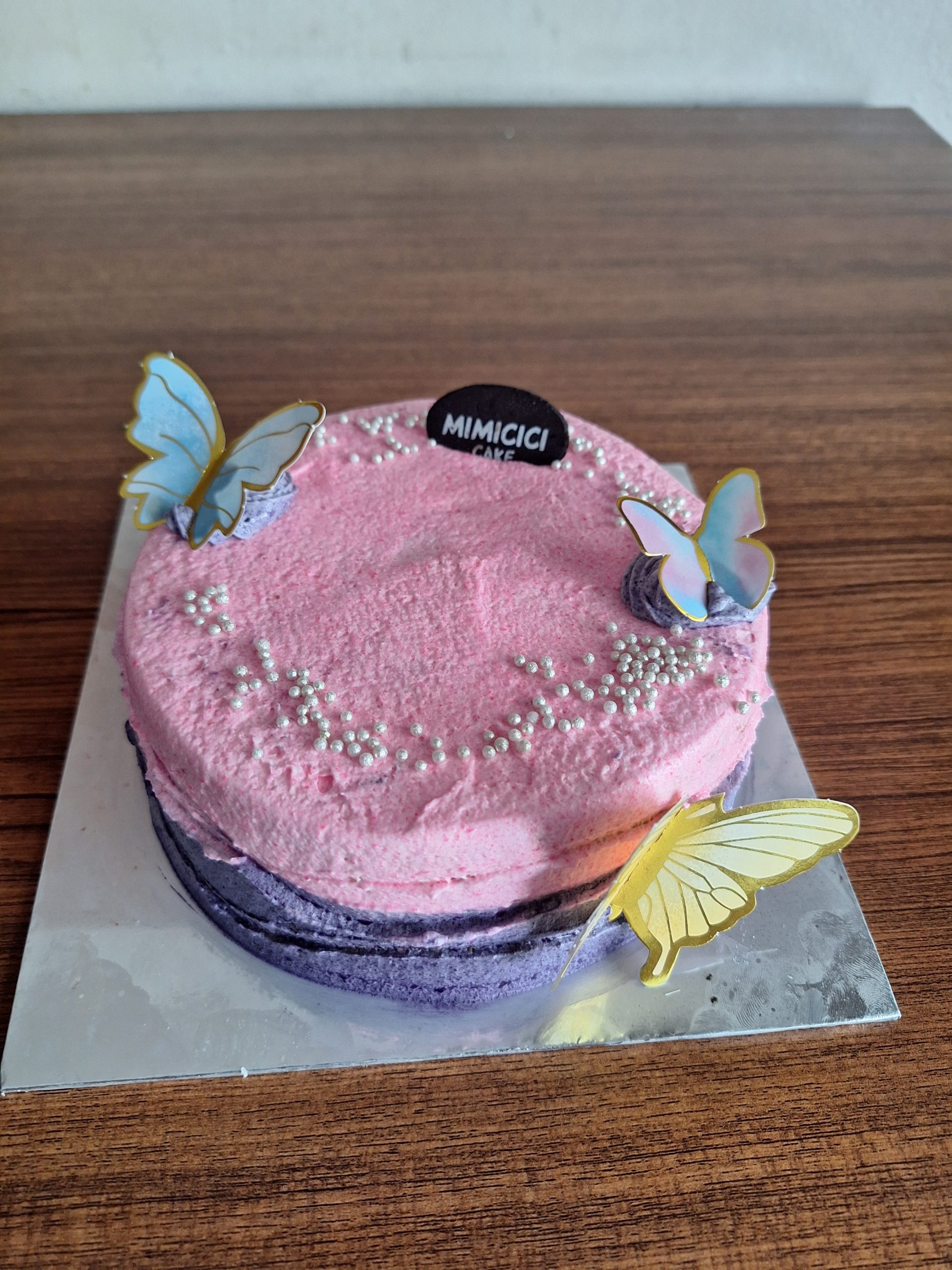 Kue Ulang Tahun Butterfly Purple Pink Cake 16cm