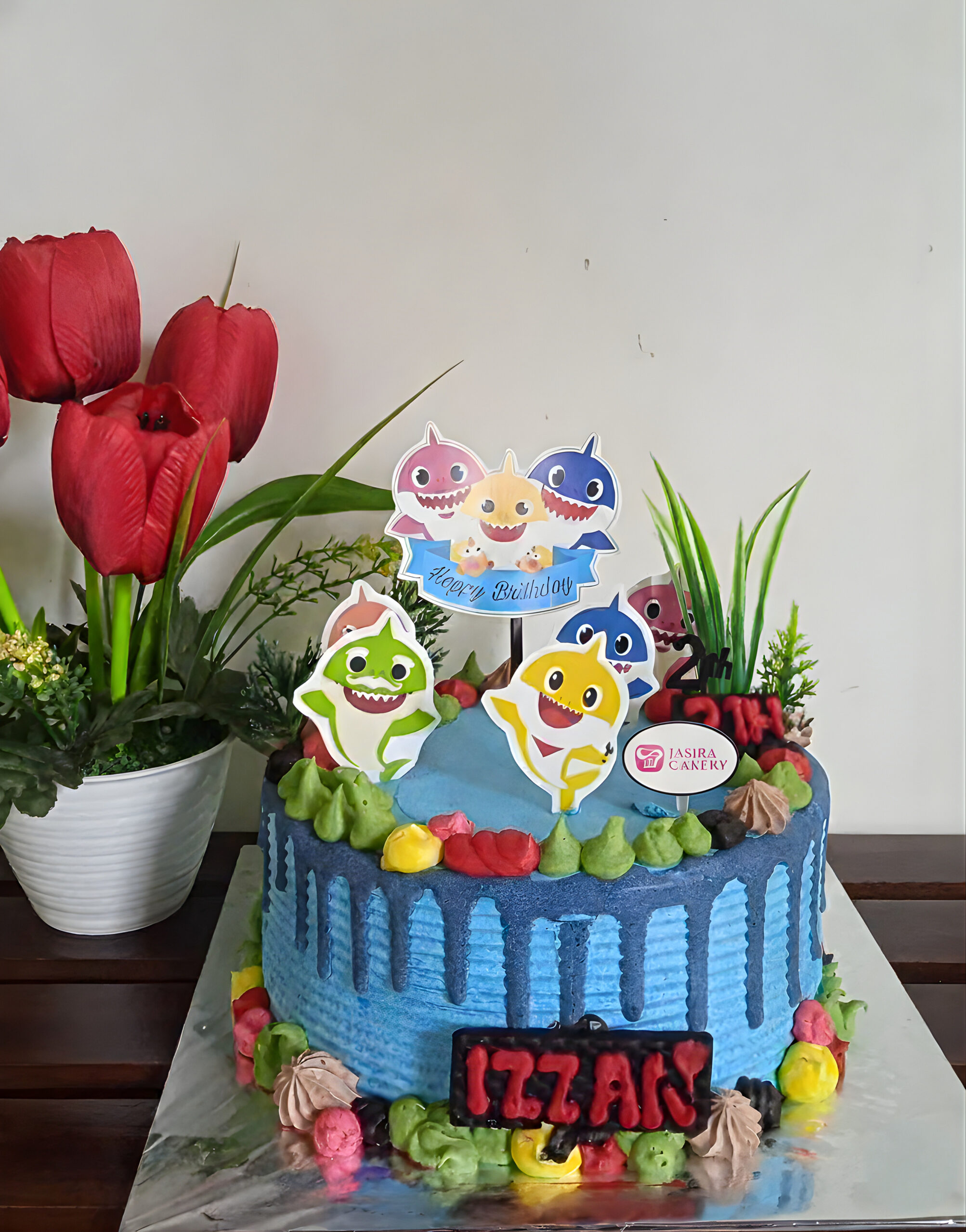 Custom Cake Tema Baby Shark by Jasira Cakery