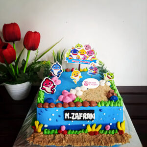 Custom Cake Tema Baby Shark by Jasira Cakery