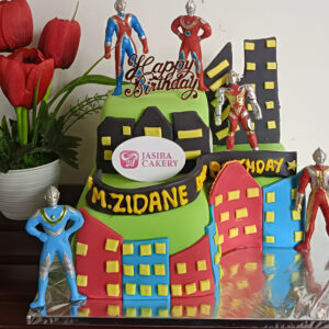Custom Cake Fondant Tema Ultraman by Jasira Cakery