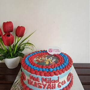 Custom Cake Tema Edible Super Mario by Jasira Cakery
