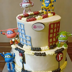 Custom Cake 2 Tingkat Tema Super Wings by Jasira Cakery