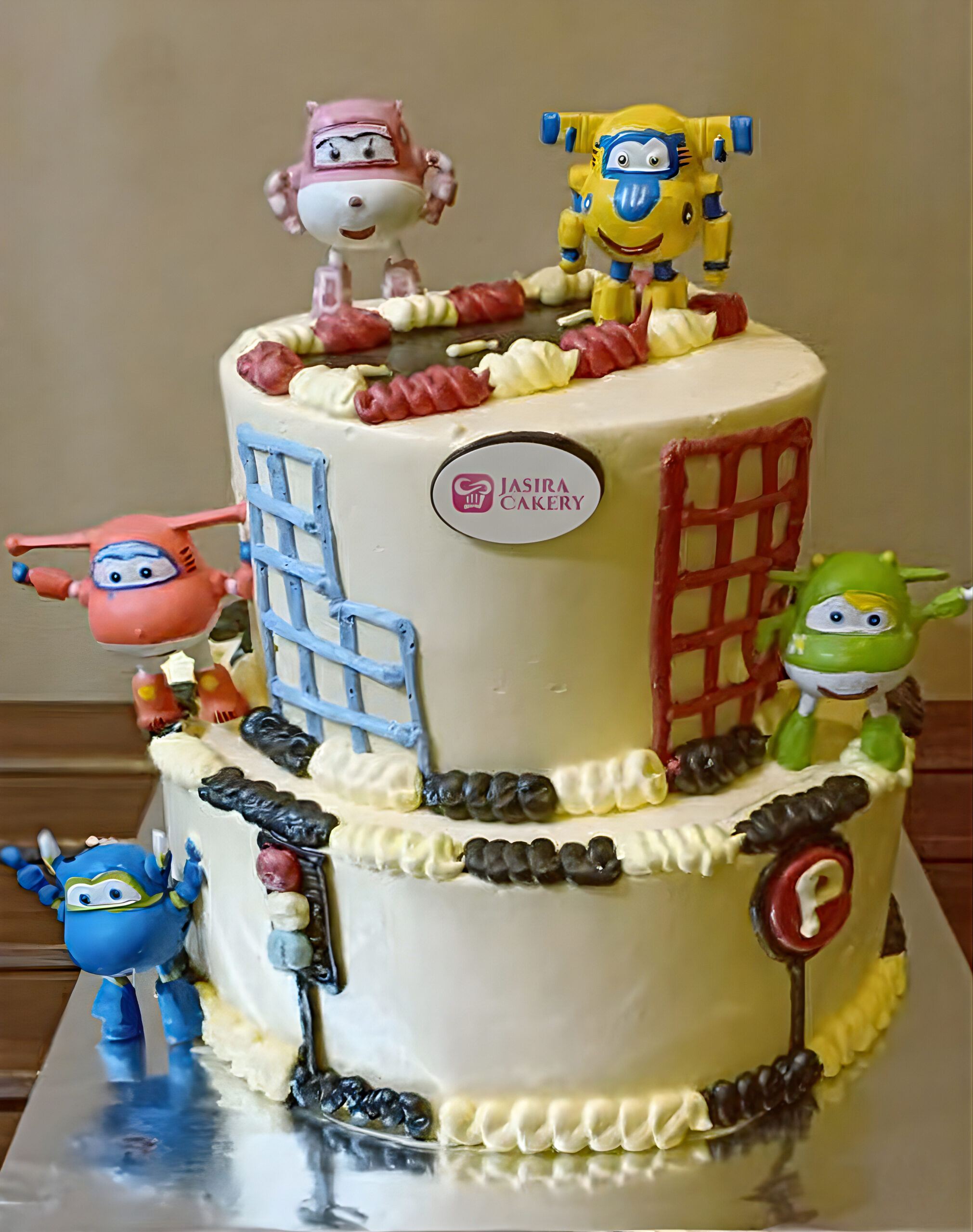 Custom Cake 2 Tingkat Tema Super Wings by Jasira Cakery