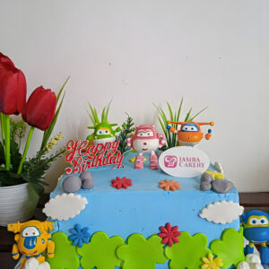 Custom Cake Fondant Tema Super Wings by Jasira Cakery