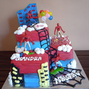 Custom Cake 2 Tingkat Tema Spiderman by Jasira Cakery