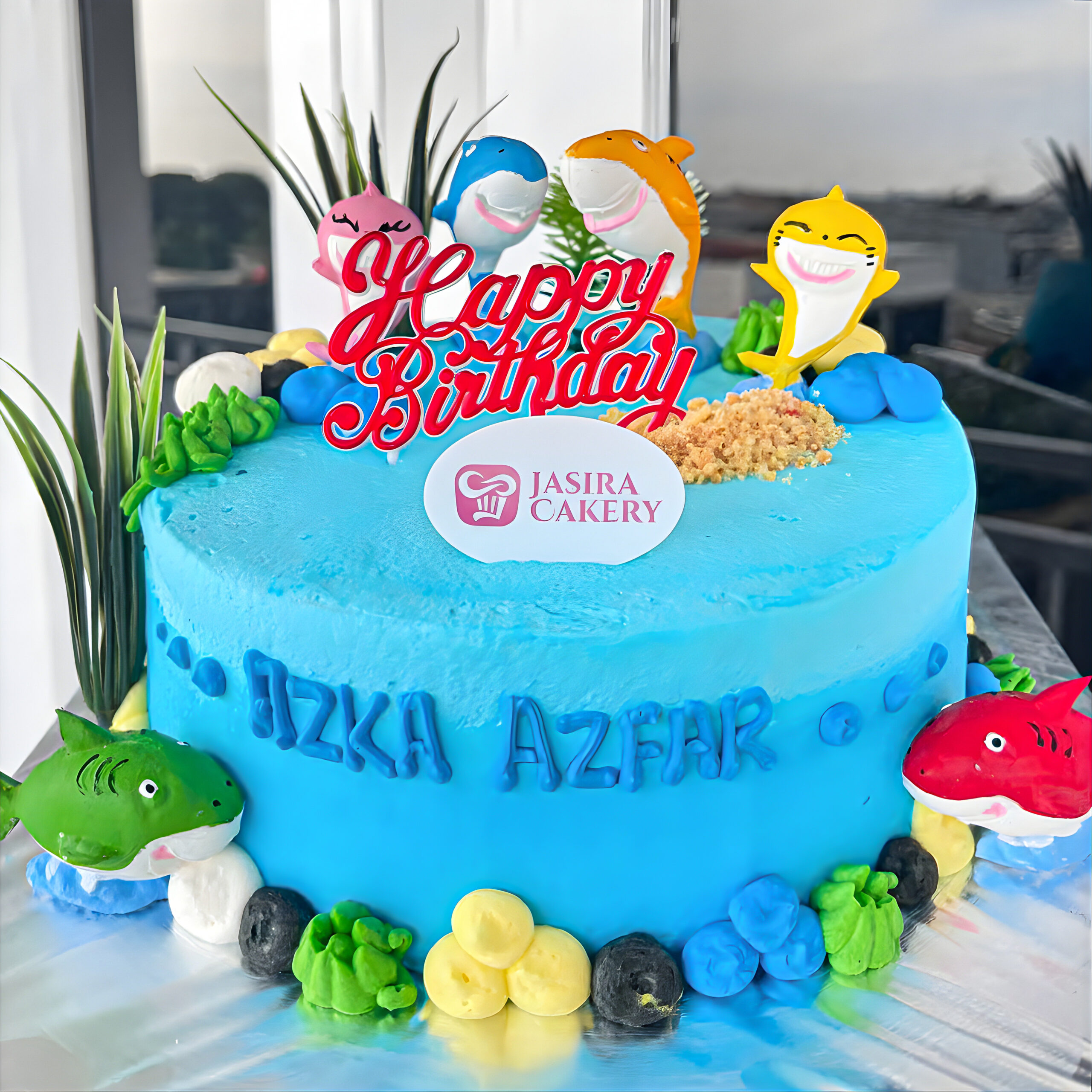 Custom Cake Tema Baby Shark by Jasira Cakery
