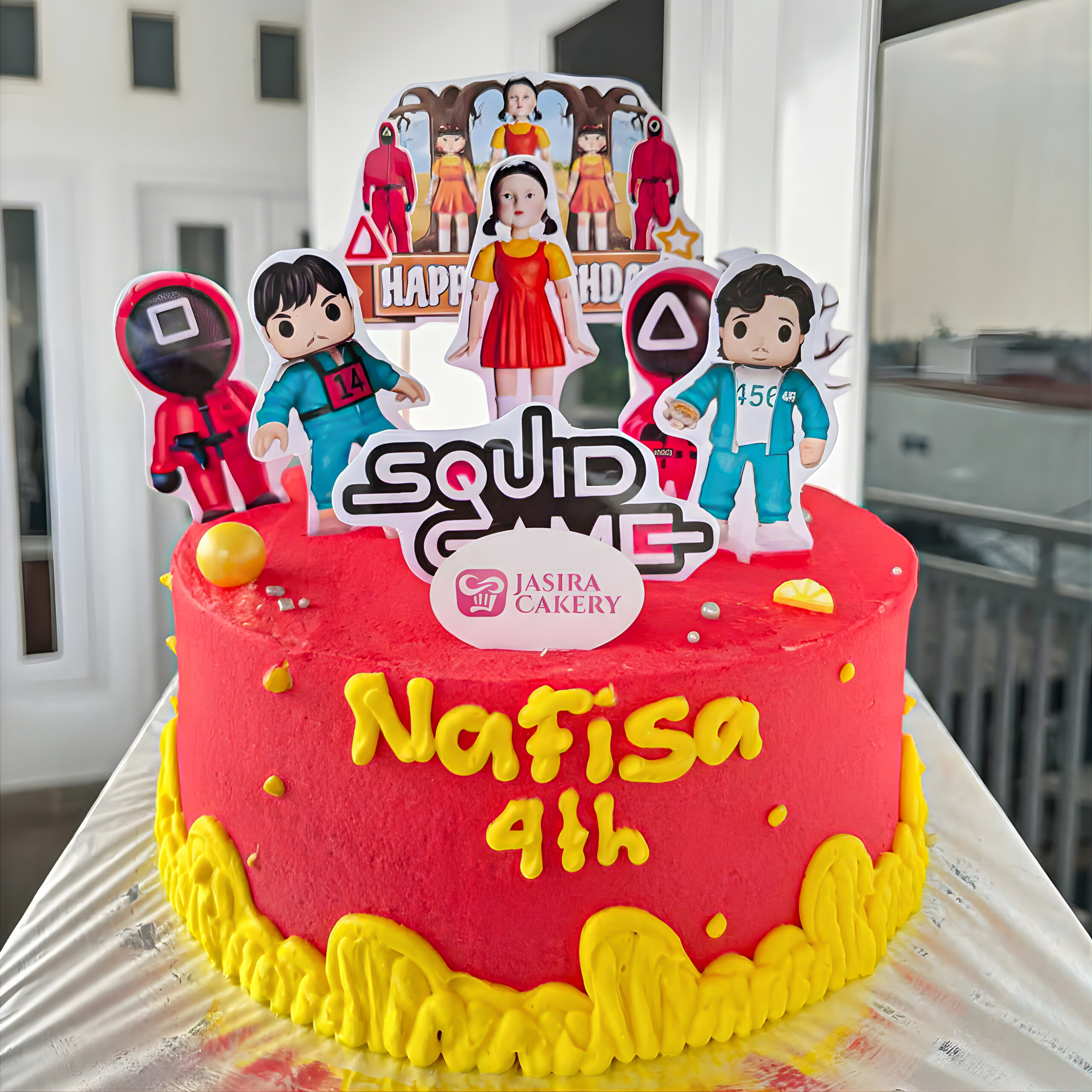 Custom Cake Tema Squid Game by Jasira Cakery
